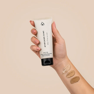 Avacado Zinc: SPF 50 Natural tinted moisturiser light medium shade